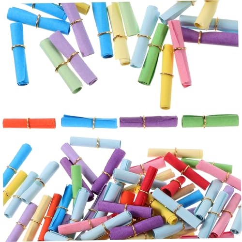 WRITWAA 100 Stück Mini Papierrollen für Wunschflaschen Bunte Glücksnachrichten Schriftrollen für DIY Basteln Romantische Botschaften Geburtstags Jubiläumsdekoration von WRITWAA