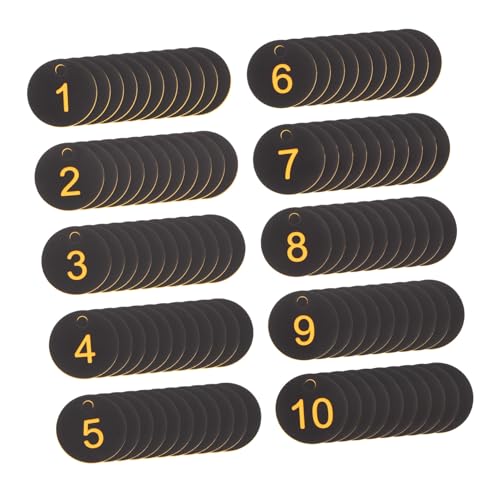 WRITWAA 100 Stück Nummerierte Kunststoff Schlüsselanhänger mit Runde Nummernschilder für Garderobe Schließfach und Tägliche Organisation Leichte Dünne Kunststoffmarken zur Einfachen von WRITWAA