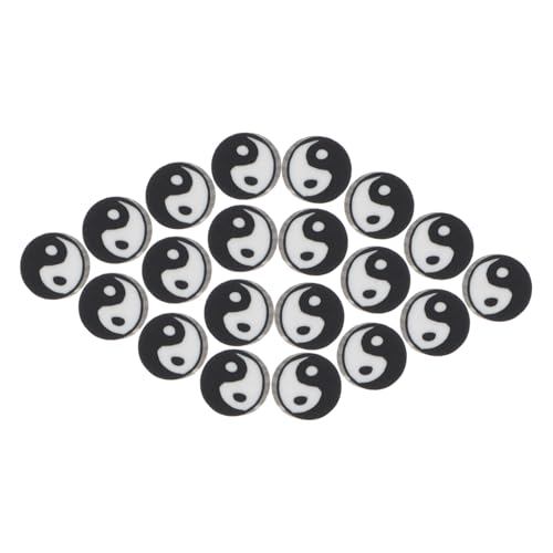 WRITWAA 100 Stück Tai Chi Symbol Perlen Weiche Polymer Clay Spacer Beads für Armband Halskette DIY Schmuckherstellung Stilvolle Lose Perlen zum Auffädeln und Basteln von WRITWAA