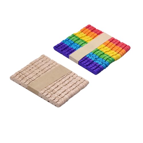 WRITWAA 100 Stück Teiliges Buntes Holzstäbchen Farbige Naturfarbene Eisstiele Glatte Oberfläche Hochwertiges Holz für DIY Bastelprojekte Malen Modellbau Kreative Handarbeit WRITWAA 100 Stück Teiliges Buntes Holzstäbchen Farbige Naturfarbene Eisstiele Glatte Oberfläche Hochwertiges Holz für DIY Bastelprojekte Malen Modellbau Kreative Handarbeit von WRITWAA