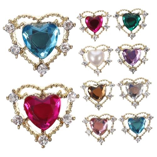 WRITWAA 10Stücke Glänzende Nagelkunst Strasssteine DIY Maniküre Schmuck Charms Für Nageldesigns Dekorative Nagelsteine Zufälligen Farben von WRITWAA