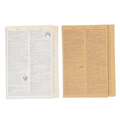 WRITWAA 114 Blatt Teiliges Vintage Scrapbook Kraftpapier Pack Hintergrundseiten für DIY Tagebuch Journal und Collage Beidseitig Bedrucktes Altes Buchpapier für Kreative Bastelprojekte von WRITWAA