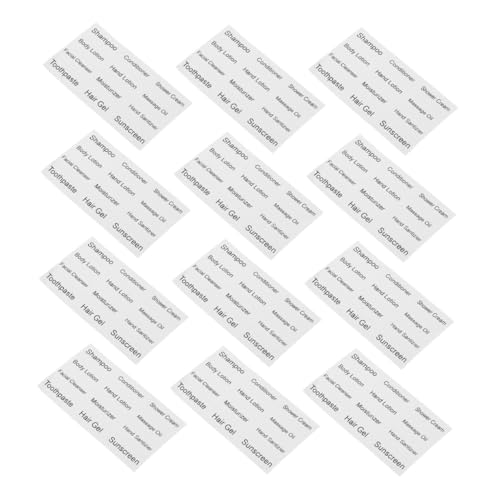 WRITWAA 12 Blatt Spendeflaschenetikett Badezimmerflaschen Nachfüllung Reiseflaschen Für Toilettenartikel Etiketten Kosmetikaufkleber Für Flasche Aufkleber Für Toilettenartikel Papier Black von WRITWAA