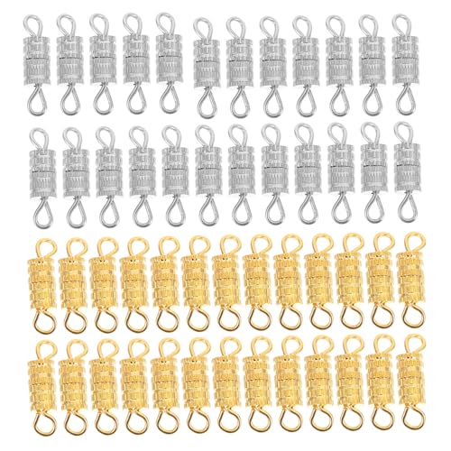 WRITWAA 120 Stück Teiliges Schraubverschluss Armbänder und Halsketten Legierter DIY Schmuckverschluss Gold Silberfarbene Schraubverschlüsse für Schmuckherstellung und Bastelzubehör WRITWAA 120 Stück Teiliges Schraubverschluss Armbänder und Halsketten Legierter DIY Schmuckverschluss Gold Silberfarbene Schraubverschlüsse für Schmuckherstellung und Bastelzubehör von WRITWAA