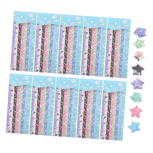 WRITWAA 1360 Stück Teiliges Origami Papier Sternenfaltung Buntes DIY Bastelpapier für Fünfeck Origami Papier Zufällige Muster Künstlerisches Sternenpapier für Fingerfertigkeit und von WRITWAA
