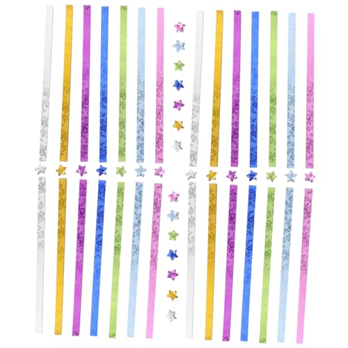 WRITWAA 140 Stück Teiliges Origami Papierstreifen Bunte Sternenstreifen Papier zum Basteln DIY Faltpapier Sterne für Handwerk Moderate Dicke für Dekoration und Schulprojekte von WRITWAA
