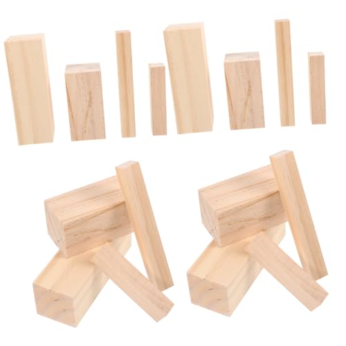 WRITWAA 16 Stück Teiliges Holzklötze aus Massivem Holz Unbehandelte Holzplanken für DIY Schnitzen und Basteln Rechteckige Holzbalken für Anfänger und Kreative Holzarbeiten von WRITWAA