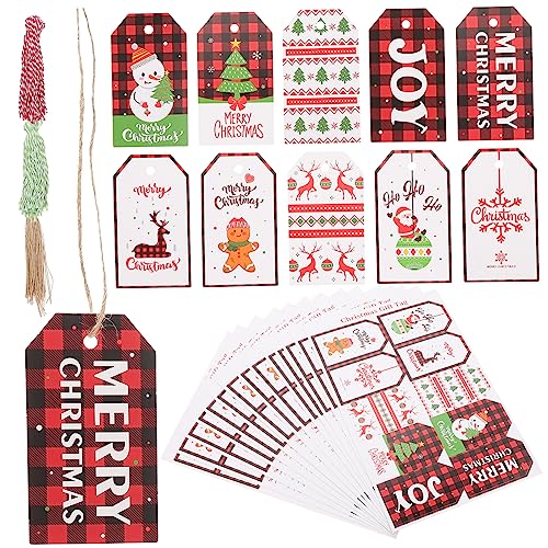 WRITWAA 1Satz Weihnachten Tags Weihnachtsschmuck Papierschildchen Mit Schnur Dekoration Für Geschenkverpackung Und Festlichkeiten Weihnachtskarten Und von WRITWAA