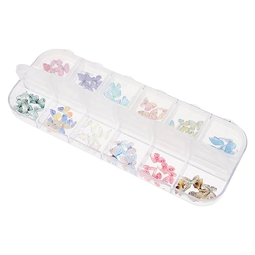 WRITWAA 2 Boxen Schmetterling Nagelkunst Dekorationen Diy Maniküre Accessoires für Nageldesigns für Zuhause und Nagelsalons von WRITWAA