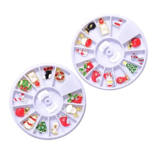 WRITWAA 2 Boxen Weihnachtliche Nagelcharms Alloy Nail Art Dekorationen für DIY Maniküre Verschiedene Motive Selbstklebend Attraktiv und Elegant für Frauen und Mädchen WRITWAA 2 Boxen Weihnachtliche Nagelcharms Alloy Nail Art Dekorationen für DIY Maniküre Verschiedene Motive Selbstklebend Attraktiv und Elegant für Frauen und Mädchen von WRITWAA