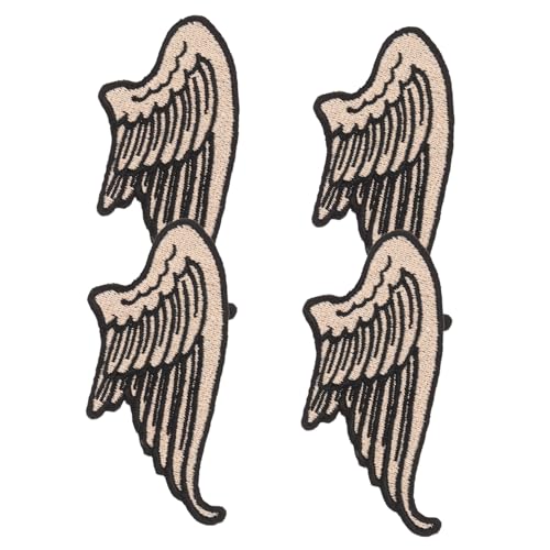 WRITWAA 2 Paare Gestickte Flügel Patches zum Aufnähen Pu leder Applikationen für Jacken Rucksäcke Hüte Vielseitige DIY Kleidung Dekoration Langlebige Reparaturflicken für Erwachsene von WRITWAA