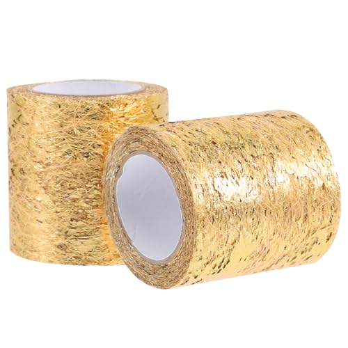 WRITWAA 2 Rollen Goldener Mesh Tüllband Dekoratives Netzgewebe für Geschenkverpackung DIY Basteln Blumenstrauß und Hochzeitsdeko Robustes Vielseitiges Bastelmaterial WRITWAA 2 Rollen Goldener Mesh Tüllband Dekoratives Netzgewebe für Geschenkverpackung DIY Basteln Blumenstrauß und Hochzeitsdeko Robustes Vielseitiges Bastelmaterial von WRITWAA