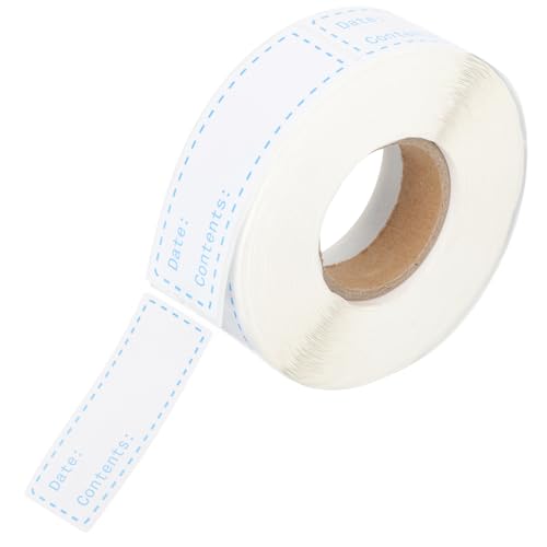 WRITWAA 2 Rollen Lebensmitteletiketten Selbstklebend Je Ablösbare Aufbewahrungsaufkleber für Gefriertruhe Kühlschrank Glas Plastikbehälter Beschreibbar Praktische Vorratskennzeichnung von WRITWAA