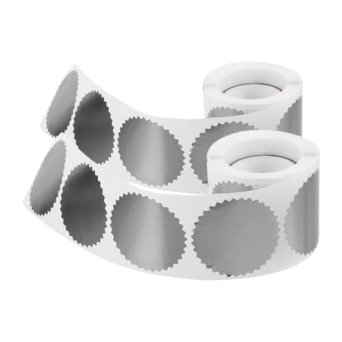 WRITWAA 2 Rollen Silberne Präge aufkleber Selbstklebend Medaillen Siegel Sticker für Zertifikate Diplome Langlebig Elegant Sicher Haftend für Auszeichnungen und Urkunden von WRITWAA