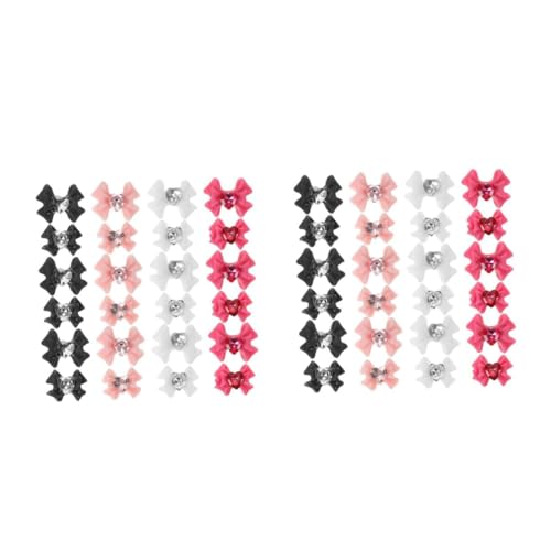 WRITWAA 2 Sätze Bogen Nagel Dekoration Nagelkunstdekoration Nagel Charms Bögen Nail Decoration Nagelbeißer Stop Seidenband Gelnägel Zubehör Nail-art- Nailart-zubehör Harz 40 Stück * 2 von WRITWAA