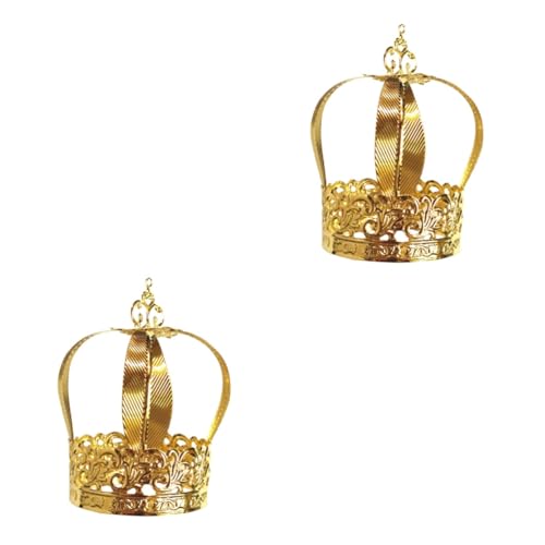 WRITWAA 2 Stck Geburtstag Tortendeko Krone Gold Europäischer Stil Wiederverwendbarer Tortenaufsatz und Haarband Stilvolle Kinderparty Dekoration für Mädchen und Jungen von WRITWAA