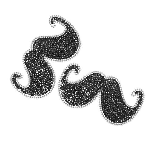 WRITWAA 2 Stück Bügelbilder Schnurrbart Applikationen DIY Patches zum Aufbügeln für Kleidung Hüte Taschen Individuelle Reparatur und Dekoration Modische Aufnäher für Outdoor von WRITWAA