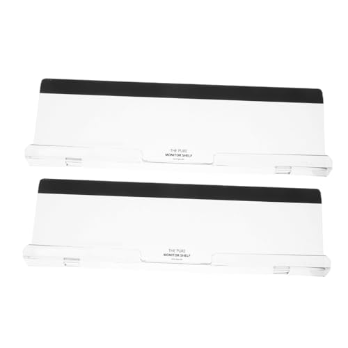 WRITWAA 2 Stück Computer Monitor Memo Board mit Kabelöffnung Stabiler Handyhalter und Notizfach Flexible Befestigung unter Bildschirm Praktisches Desktop Organizer für Büro und Home Office von WRITWAA
