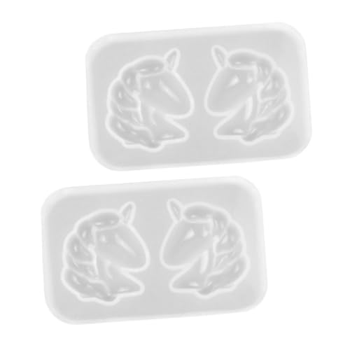 WRITWAA 2 Stück DIY Silikonform Einhornform für Desktop ornamente Langlebige Waschbare Wiederverwendbare Gießform aus Sicherem Silikon für Kreative Schmuck Harzdekorationen von WRITWAA