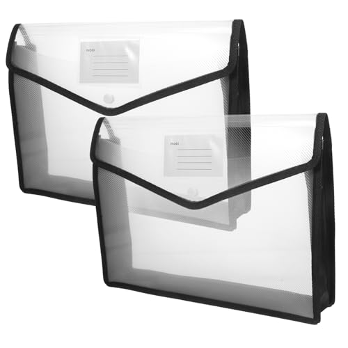 WRITWAA 2 Stück Dokumentenmappe mit Druckknopf Große Kapazität Leicht und Tragbar Organizer Tasche für Büro Schule Zuhause Geeignet für Wichtige Akten und Verträge von WRITWAA