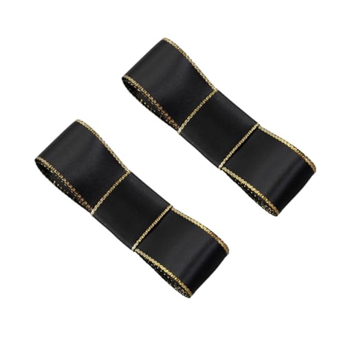 WRITWAA 2 Stück Geschenkband Rosa Stichworte Blau Verpackung schwarzes Band Dekoration Basteln Gold Stoff doppeltes Satinband Bänder sortiertes Band Polyester Black WRITWAA 2 Stück Geschenkband Rosa Stichworte Blau Verpackung schwarzes Band Dekoration Basteln Gold Stoff doppeltes Satinband Bänder sortiertes Band Polyester Black von WRITWAA