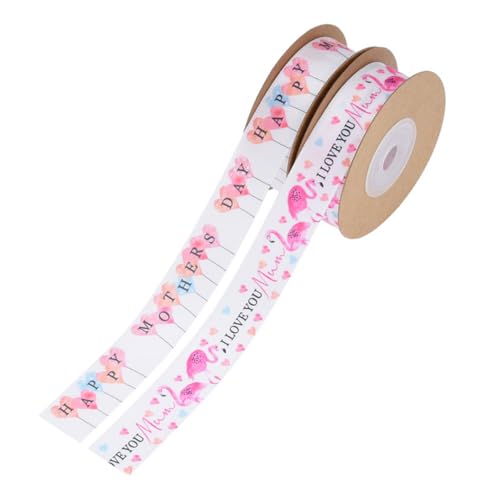 WRITWAA 2 Stück Muttertagsband Mit Flamingo-aufdruck, Polyesterband Für Muttertagsdekorationen, Geschenkband Für Mamas Geburtstagsparty-zubehör WRITWAA 2 Stück Muttertagsband Mit Flamingo-aufdruck, Polyesterband Für Muttertagsdekorationen, Geschenkband Für Mamas Geburtstagsparty-zubehör von WRITWAA