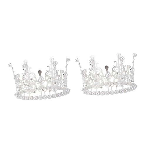 WRITWAA 2 Stück Perlenkrone Kuchen Dekoration Rhinestone Krone für Geburtstagsfeiern als Haarornament für Kuchenverzierung WRITWAA 2 Stück Perlenkrone Kuchen Dekoration Rhinestone Krone für Geburtstagsfeiern als Haarornament für Kuchenverzierung von WRITWAA