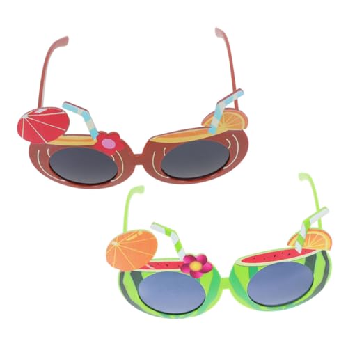 WRITWAA 2 Stück Sommerliche Partybrillen Strand Pool Brillen Lustige Eyewear für Hawaii Mottofest Foto Requisiten Leichtes Design für Vielseitige Feierlichkeiten von WRITWAA