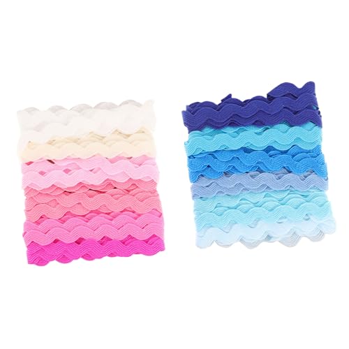 WRITWAA 2 Stück Teiliges Wellenband Buntes Geschenkband Farben Pro Yard für Partydeko Basteln Nähen Geschenkverpackung DIY Zierband für Hochzeit Weihnachten Haarschleifen Schmuck von WRITWAA