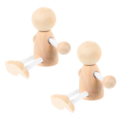 WRITWAA 2 Stück Unbemalte Holz Peg Puppen DIY Holzfiguren zum Bemalen Handgefertigt Originelles Bastelspielzeug für Sammler WRITWAA 2 Stück Unbemalte Holz Peg Puppen DIY Holzfiguren zum Bemalen Handgefertigt Originelles Bastelspielzeug für Sammler von WRITWAA
