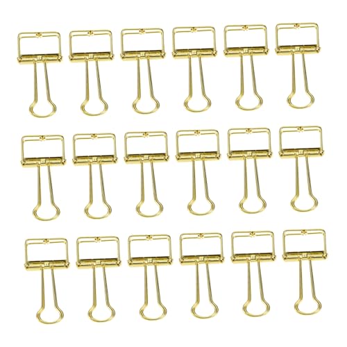 WRITWAA 20 Stück Goldene Dekorative Binder Clips aus Edelstahl Kreative Papierklemmen für Büro Schule Zuhause Praktische Metallklammern für Notizen Dokumente und Aktenordner von WRITWAA