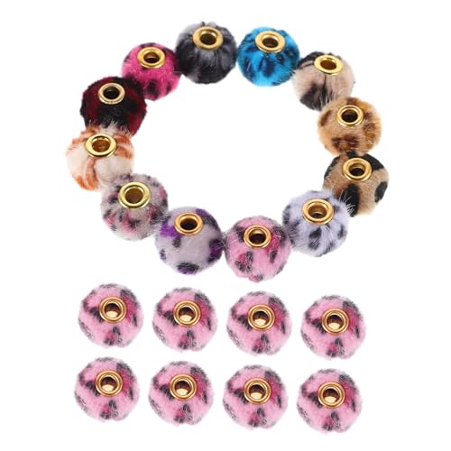 WRITWAA 20 Stück Leopard Print Große Lochperlen Weiche Plüschkugeln für Diy Schmuckherstellung Armbänder Schlüsselanhänger und Handyketten Zubehör WRITWAA 20 Stück Leopard Print Große Lochperlen Weiche Plüschkugeln für Diy Schmuckherstellung Armbänder Schlüsselanhänger und Handyketten Zubehör von WRITWAA