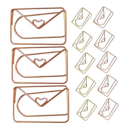 WRITWAA 20 Stück Metall Büroklammern in Umschlagform Niedliche Kleine Papierklammern in Gold und Roségold Vielseitig für Büro Schule und Persönliche Organisation Einfach zu Verwenden von WRITWAA