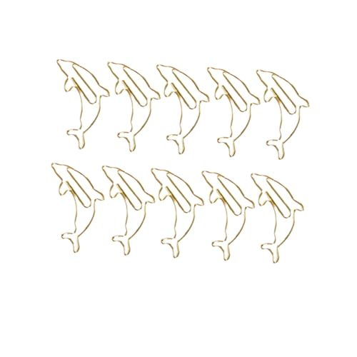 WRITWAA 20 Stück Teiliges Metall Büroklammern Delfinform Kreative Papierklammern Lesezeichen Klemmen Kleine Spangen Metallclips für Notizen Foto Ordner Büro Schule von WRITWAA