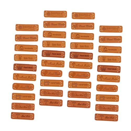 WRITWAA 20 Stück Teiliges Pu leder DIY Anhänger mit Gelochten Handmade Buchstaben Dekorative Label Knöpfe für Kleidung Taschen Hüte Bastelprojekte und Individuelle Textilverzierung von WRITWAA