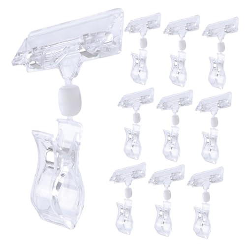 WRITWAA 20 Stück Transparente Drehbare Preisschild Clips für Supermarkt Schilderhalter Klar Flexibel für Regal Werbung Pop Anzeige von WRITWAA