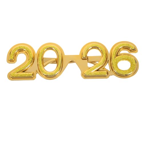 WRITWAA 2026 Brille Partybrille Neujahrsfeierbrille Partygeschenke Gläser Neujahrsbrille glitzert Requisiten für Fotokabinen mit Brille Party -Requisiten für Erwachsene Golden WRITWAA 2026 Brille Partybrille Neujahrsfeierbrille Partygeschenke Gläser Neujahrsbrille glitzert Requisiten für Fotokabinen mit Brille Party -Requisiten für Erwachsene Golden von WRITWAA