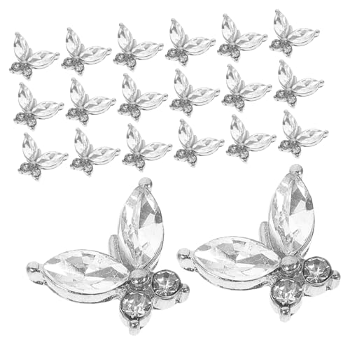 WRITWAA 20Stücke Schmetterling Charms Dekorationen Nagelsteine Für Maniküre Langlebig Und Elegant Für DIY Nageldesigns Und Besondere Anlässe von WRITWAA