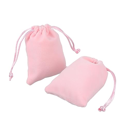 WRITWAA 25 Stück Schmucktaschen Zugbeutel Für Beutel Mit Kordelzug Weiche Aufbewahrungstasche Reise Schmuckschatulle Kleiner Kordelkordbeutel Party Schmuckbeutel Samtstoff Rosa von WRITWAA