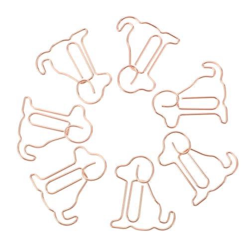 WRITWAA 25 Stück Teiliges Kreative Roségoldene Büroklammern in Hund form Stabile Metall lesezeichenclips für Büro Schule Dokumente Notizen und Scrapbooks Langlebig und Dekorativ von WRITWAA