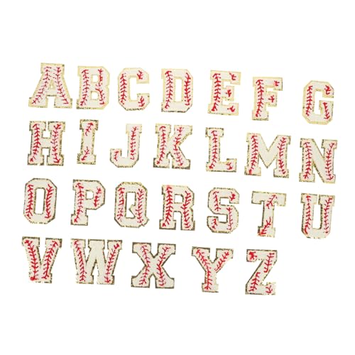 WRITWAA 26 Stück Teiliges DIY Alphabet Aufbügel patch Bestickte Buchstaben mit Farbiger Kante Langlebige Kleidung Reparatur Patches Geeignet für Textilien und Kreative Näharbeiten von WRITWAA
