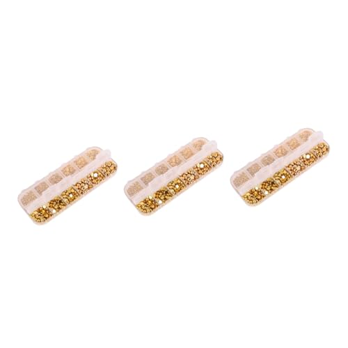 WRITWAA 3 Boxen Dekorative Nagelkunst Aufkleber Goldene Halbkreis Perlen Maniküre Aufkleber Zubehör ca Box für Diy Nageldesigns von WRITWAA