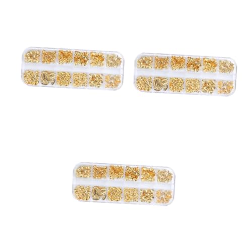 WRITWAA 3 Boxen Goldene Metall Nagelaufkleber Meeresstern Nail Art Dekoration für Maniküre Vielseitig Einsetzbar für Nägel Handy und Mehr von WRITWAA