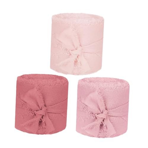 WRITWAA 3 Rollen Chiffonband Ausgefranste Hochzeitsbänder für Blumensträuße und Geschenkverpackungen pro Rolle für Kreative Diy Dekorationen WRITWAA 3 Rollen Chiffonband Ausgefranste Hochzeitsbänder für Blumensträuße und Geschenkverpackungen pro Rolle für Kreative Diy Dekorationen von WRITWAA