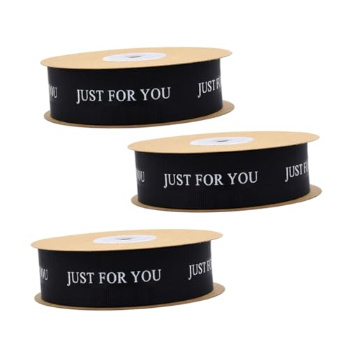 WRITWAA 3 Rollen Hochwertiges Geschenkband Schwarz For You Satinband für Einladungen Blumensträuße Partydekoration Diy Basteln Hochzeitsarrangements WRITWAA 3 Rollen Hochwertiges Geschenkband Schwarz For You Satinband für Einladungen Blumensträuße Partydekoration Diy Basteln Hochzeitsarrangements von WRITWAA