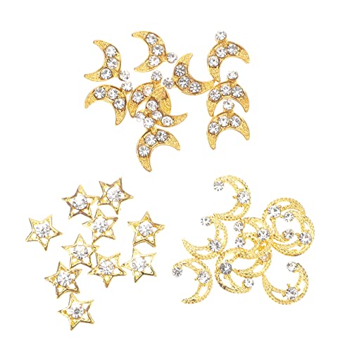 WRITWAA 3 Sätze Nail Art Charms Mond Und Stern Dekorationen Für Diy Nagelkunst Dekorative Nagelaccessoires Für Designs 30 Stück * 3 WRITWAA 3 Sätze Nail Art Charms Mond Und Stern Dekorationen Für Diy Nagelkunst Dekorative Nagelaccessoires Für Designs 30 Stück * 3 von WRITWAA