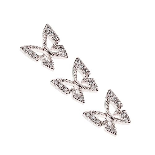 WRITWAA 3 Stück Nagelkunst Dekoration Silberne Nail Stones für Diy Maniküre Nail Art Accessoires für Besondere Anlässe und Designs von WRITWAA