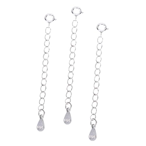 WRITWAA 3 Stück Sterling Silber Verlängerungskette Verstellbare Schmuckverlängerung für Armbänder und Halsketten Rostfrei Langlebig mit Einzigartiger Herz anhängerverlängerung für DIY WRITWAA 3 Stück Sterling Silber Verlängerungskette Verstellbare Schmuckverlängerung für Armbänder und Halsketten Rostfrei Langlebig mit Einzigartiger Herz anhängerverlängerung für DIY von WRITWAA