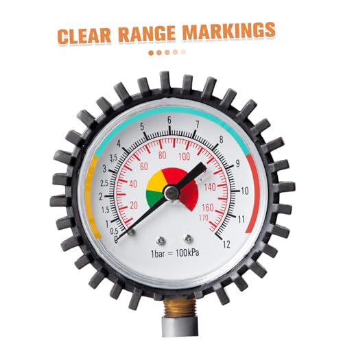 WRITWAA 3 Stück Teiliges PVC Aufkleber Druckmanometer mit Bogenförmiger Bereichskennzeichnung in Rot Gelb Grün Wasser Sonnenbeständig zur Schnellen Identifikation von Druckgrenzwerten von WRITWAA