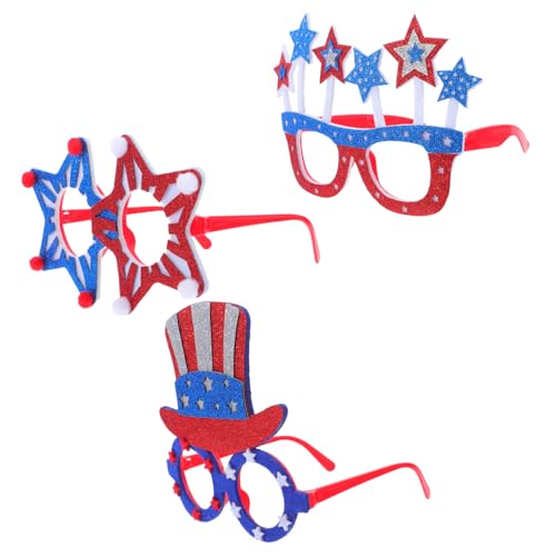 WRITWAA 3 Stück Teiliges Unabhängigkeitstag Partybrillen mit US Flaggen Sternen Leichtes Bequemes Design aus Filz und Kunststoff Patriotisches Zubehör für Festlichkeiten und Feiern WRITWAA 3 Stück Teiliges Unabhängigkeitstag Partybrillen mit US Flaggen Sternen Leichtes Bequemes Design aus Filz und Kunststoff Patriotisches Zubehör für Festlichkeiten und Feiern von WRITWAA